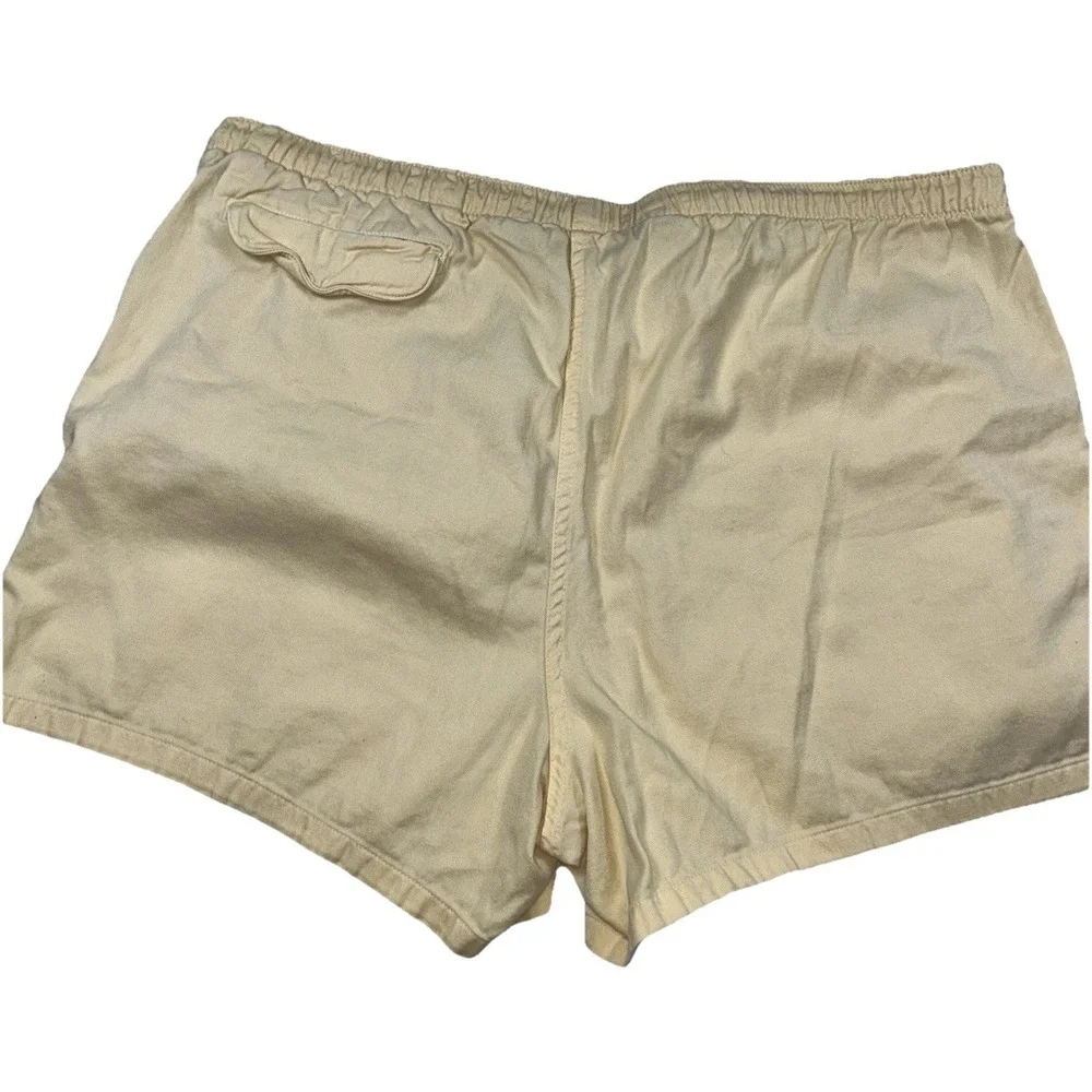 Vintage Polo Ralph Lauren Butter Yellow Shorts Purple Pony Womens Large USA MADE
